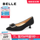 百麗（Belle）舒適優(yōu)雅單鞋女2025春新商場(chǎng)款真皮氣質(zhì)高跟鞋D3N1DAQ5 黑色 37 (235mm)