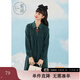 紫涵（ZIHAN）寬松高腰娃娃裙女襯衫領(lǐng)通勤百搭小個(gè)子連衣裙 石墨綠 M