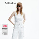 MO&Co.背心撞色假兩件層次感疊穿棉質(zhì)工字背打底內搭外穿摩安珂 本白色 S 160