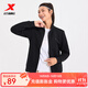 特步（XTEP）【商場(chǎng)同款】運動(dòng)外套女士新款立領(lǐng)跑步針織上衣 正黑色 L