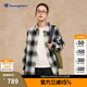 Champion【丁禹兮同款】冠軍襯衫男25秋季新款漸變格紋翻領(lǐng)外套美式校園風(fēng) 黑白格子 XL