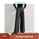 茵曼（INMAN）【新復(fù)古回潮】復(fù)古通勤搭片闊腿褲2025春女裝新款長(zhǎng)褲 貴族灰 29