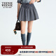 Teenie Weenie小熊女裝半身裙2025秋季新款甜美俏皮約克褶格子短裙 藏青色 M