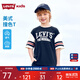 Levi's李維斯童裝夏季新款男童復古短袖T恤兒童學(xué)院風(fēng)上衣 深靛藍【涼感面料】 120 /60 【建議身高110-116cm】
