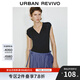 UR2025秋季新款女裝簡(jiǎn)約格雷系修身短袖針織衫UWM950031 藏青 M