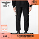 BOY LONDON潮牌工裝褲中性風(fēng)夏季金色LOGO印花束腳休閑褲N34904 黑色 XL