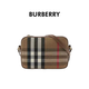 BURBERRY博柏利巴寶莉女士土色牛皮帆布相機拉鏈斜挎包80844951
