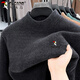 啄木鳥(niǎo)（TUCANO）毛衣男冬季半高領(lǐng)加絨加厚針織打底衫保暖一體絨衣服男裝 灰色 XL