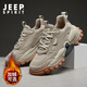 JEEP SPIRIT吉普男鞋2025秋冬季新款休閑運動(dòng)老爹鞋子男士棉鞋加絨雪地靴男 沙色 40