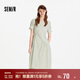 森馬[商場(chǎng)同款]連衣裙女設(shè)計(jì)感不規(guī)則2025夏木耳邊中長裙101325114041
