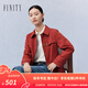 菲妮迪（FINITY）品牌風(fēng)衣春季新款簡(jiǎn)約休閑風(fēng)紅色短款耐皺通勤外套女 酒紅色 L