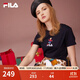 斐樂(lè )（FILA）官方女士短袖T恤夏印花運動(dòng)女裝針織短袖套頭衫小熊T刺繡上衣 傳奇藍-NV M 165/84A