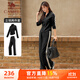 駱駝（CAMEL）立領(lǐng)健身女裝撞色修身兩件套運(yùn)動(dòng)服 Y24CAWL6620 幻影黑 L