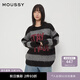 moussy 新品日系少年感撞色條紋針織衫毛衣028HAZ70-0931 020黑色 均碼 00020/F