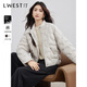 朗文斯?。↙.WEST）輕薄羽絨服女2025冬季新款簡(jiǎn)約通勤立領(lǐng)顯瘦面包服短外套 米白 L