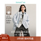 茵曼（INMAN）2025秋冬女裝新款防潑水白鴨絨時(shí)尚襯衫式輕羽絨服休閑保暖外套 淺水藍 M
