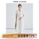 VEGA CHANG氣質(zhì)連衣裙女夏季2025年新款休閑簡(jiǎn)約收腰顯瘦白色長(zhǎng)裙 鋼琴白 M