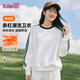 班尼路（Baleno）潮流撞色條杠衛衣女2025新款秋冬季美式寬松百搭長(cháng)袖加絨外套上衣