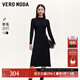VEROMODA連衣裙秋新款半高領(lǐng)收腰修身顯瘦針織長(cháng)裙氣質(zhì)百搭 黑色 XS