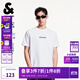 杰克·瓊斯（JACK&JONES）25年男裝短袖t恤男士夏季字母反光鐳射【涼感】透氣高端白色半袖 E40黑色 常規 XL