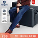 Navigare意大利小帆船磨毛保暖牛仔褲男士2025秋冬季新款直筒褲簡(jiǎn)約長(cháng)褲子 暗珠寶藍 32