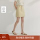 茵曼法式高腰牛仔短裙2025夏季女裝新款顯瘦a字包臀裙 卡其色 S