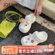 卓詩(shī)尼厚底洞洞鞋女新款夏季可愛(ài)涼拖一腳蹬防滑防臭運動(dòng)涼鞋 米白 38