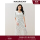 MAXRIENY優(yōu)雅復(fù)古黑白波點連衣裙方領(lǐng)魚尾名媛茶歇裙 黑白波點 M 02/36