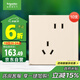 施耐德電氣 錯位五孔插座十支裝 86型暗裝開(kāi)關(guān)插座面板套裝 皓呈 珍珠金色