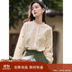 茵曼田園文藝?yán)C花高級感襯衫秋季女通勤薄款上衣 淡香杏-18518197 M