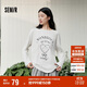 森馬（Semir）長(cháng)袖T恤女秋季oversize印花蝴蝶結2025少女感套頭衫10A525101006