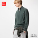 優(yōu)衣庫男裝女裝羊絨半拉鏈針織衫/長(cháng)袖毛衣毛衫25秋冬新款478545 54 綠色 L /175/100A