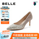 百麗（Belle）吉娜同款高跟鞋女商場(chǎng)款單鞋婚鞋BDAK3AQ5預(yù)售 浮光躍金-跟高6.5CM 37 (235mm)