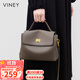viney牛皮包包女包通勤斜挎郵差包輕奢單肩包生日禮物高級感送女友老婆