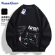 NASA GISS圓領(lǐng)衛(wèi)衣男春秋寬松長袖T恤男女同款大碼打底衫上衣服 黑色 XL
