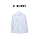 BURBERRY柏博利巴寶莉淺藍色純棉字母Logo單排扣長(cháng)袖襯衫80842861