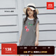 little MO&Co.童裝夏季女童條紋背心連衣裙兒童裙子女孩夏裝休閑 黑白條色 120 120/56