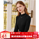 百圖betu女裝秋季新款衛衣女士高彈力半高領(lǐng)修身長(cháng)袖T恤2309T36 黑色 L （黑色、黑白條預售11/19發(fā)貨）