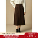 獨束大碼女裝燈芯絨高腰半身裙2024冬季新品胖mm顯瘦中長(cháng)款半裙 板栗棕（短裙） 2XL (尺碼：4)