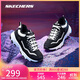 斯凱奇（Skechers）時尚綁帶絨里運動鞋8730057 黑色/白色/BKW 39 