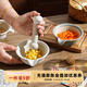 舍里日式手動(dòng)搗蒜器壓蒜器皿陶瓷研磨碗寶寶輔食碾磨神器搗蒜罐蒜臼子 杏灰組合裝