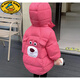 G.DUCKKIDS2025新款冬季兒童羽絨服可愛(ài)小熊保暖外套男女童冬裝時(shí)尚百搭棉衣 玫紅色 100 cm