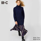 優(yōu)衣庫(kù)合作款/女裝針織迷你連衣裙/高領(lǐng)兩翻領(lǐng)25秋冬新款479684 69 藏青色 M /160/84A