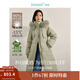 茵曼（INMAN）2025秋冬女裝新款三防戶(hù)外羽絨服狐貍毛連帽寬松中長(cháng)款外套 灰綠色-長(cháng)款 18448098 L
