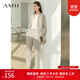 AMII女裝2025職業(yè)西服套裝女夏季新款休閑外套時(shí)尚西裝兩件套 卡其(西褲) M (160)
