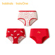 巴拉巴拉童裝女童內褲棉兒童三角短褲2026新款不夾PP三條裝抗菌襠紅色新年