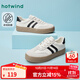 熱風(fēng)（Hotwind）德訓鞋男鞋2025年春季新款男士時(shí)尚復古休閑平底鞋拼色百搭板鞋男 88米黑 40