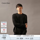 Calvin KleinJeans秋冬男士羊毛混紡休閑通勤ck暗紋字母圓領(lǐng)針織毛衣J326590BEH-太空黑M