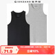 佐丹奴（Giordano） 內(nèi)衣背心 男裝兩件裝全棉純色百搭U領(lǐng)修身男士背心 01黑/花灰色 加大碼(180/104A)