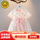 G.DUCKKIDS小黃鴨嬰兒衣服女童夏裝中國風(fēng)漢服連衣裙復古公主裙女寶寶唐裝 粉紅色- 80cm-